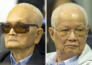 Noun Chea (left) Khieu Samphan (right) photos rights reserved to- http://www.newsmax.com/Newsfront/Cambodia-Khmer-Rouge-Verdict/2014/08/07/id/587422/